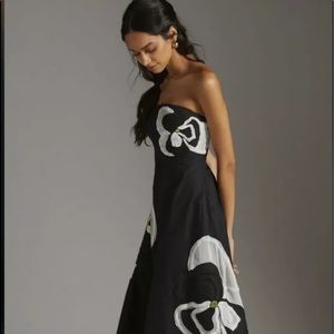 Maeve strapless appliqué flower dress
